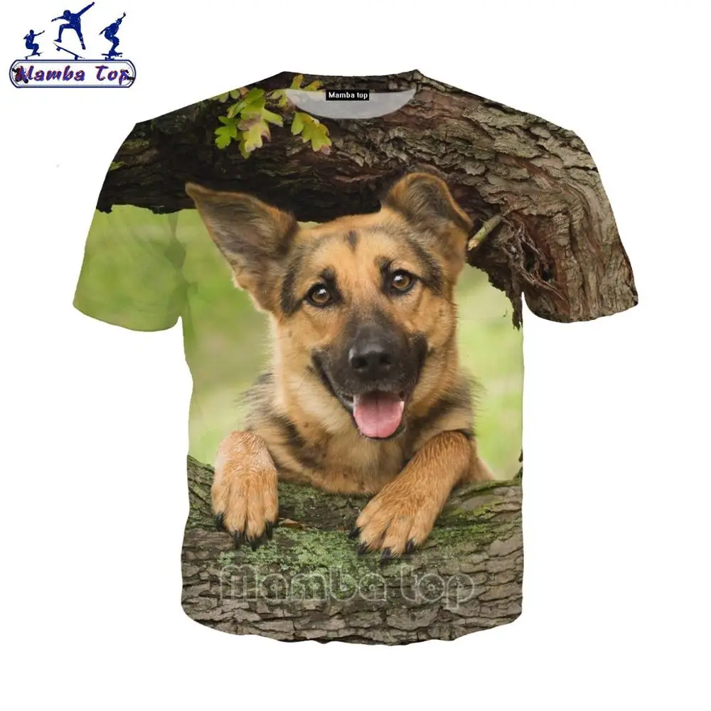 Топ Mamba футболка с 3D-принтом немецкой овчарки мужские футболки изображением