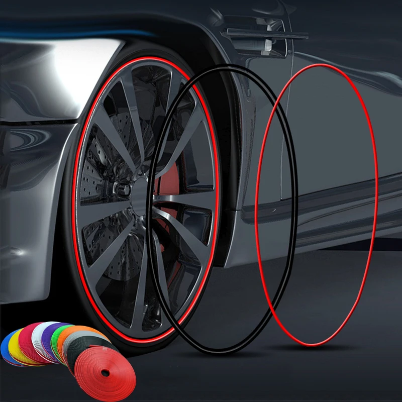 

Roll Rimblades 8M Car Vehicle Color Wheel Rims Protectors Decor Strip Tire Guard Line Rubber Moulding Trim Car accessories