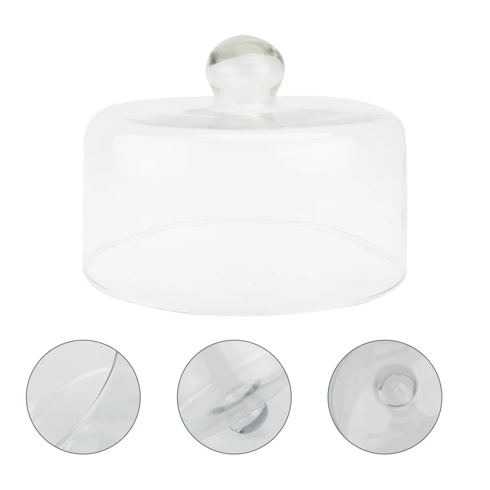 

1Pc Hotel Cold Dish Glass Lid Cover Round Pastry Dessert Lid (White)