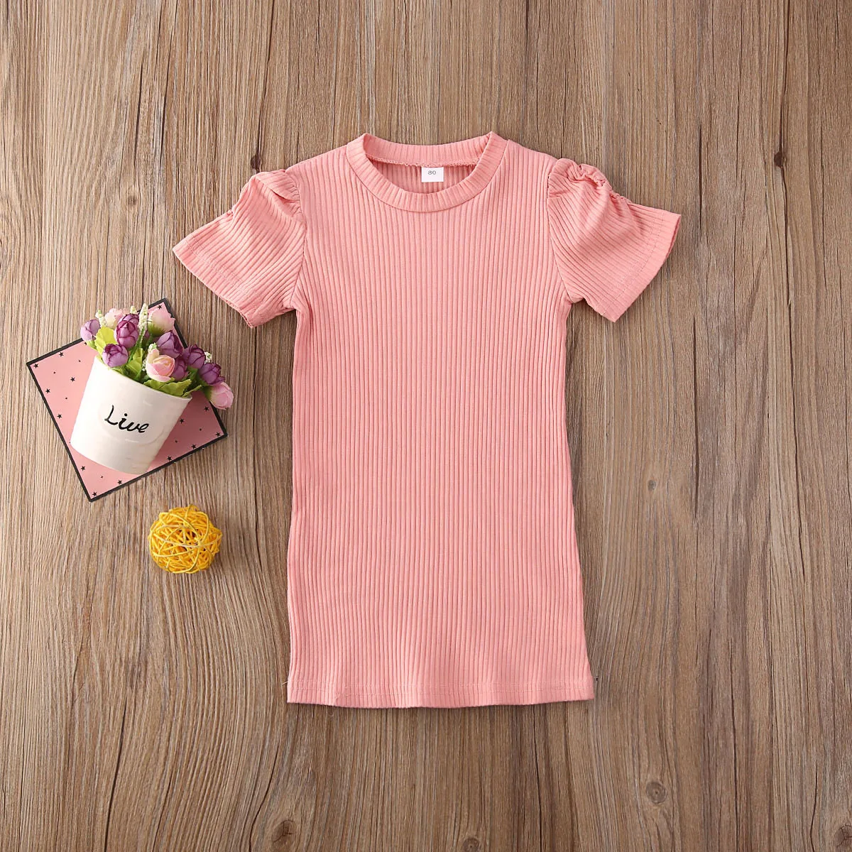 Платье для маленьких девочек с пышными рукавами облегающее Повседневное