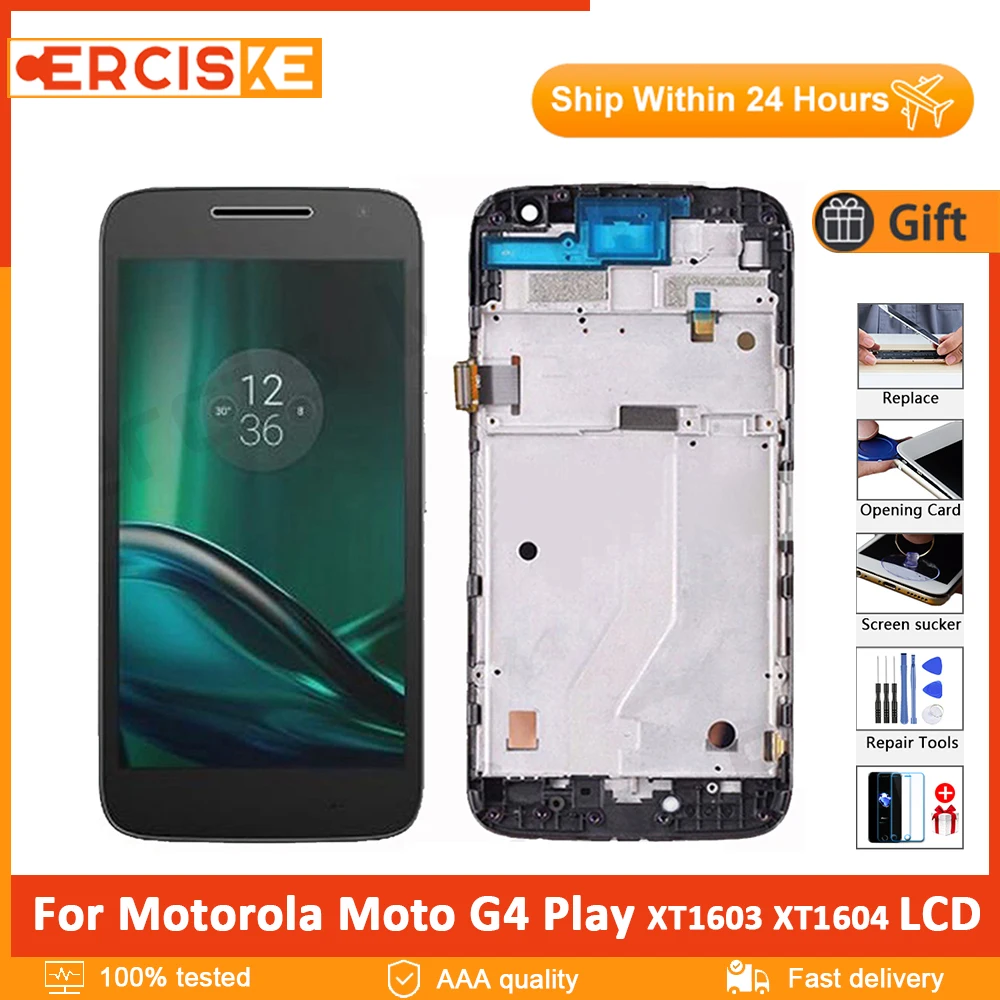 

ЖК-дисплей 5,0 дюйма с дигитайзером в сборе и рамкой для Motorola MOTO G4 Play XT1603 XT1604