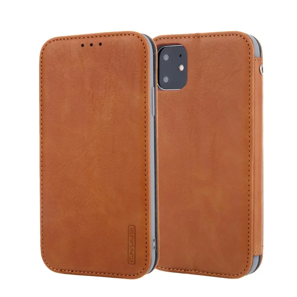 Винтажный кожаный чехол-книжка для iphone 11 Pro противоударный мягкий чехол из ТПУ с