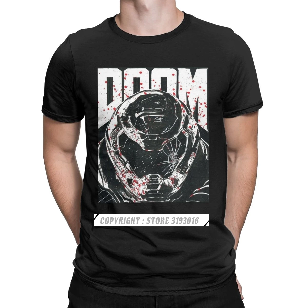 

Aesthetic Hip Hop T-Shirts Doom Eternal Doomslayer Men's T Shirts Doomguy Doom Slayer Cacodemon Novelty Tee Shirt