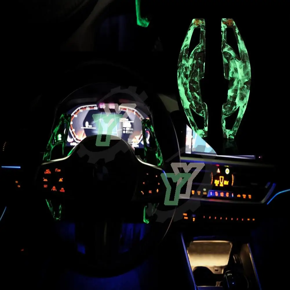 Автомобильные светящиеся карбоновые рычаги переключения передач на руль для BMW M2