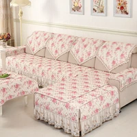 pink european style garden sofa cover reliefs flower sofa towel slipcover non slip cushion backrest sofa set for living room b2