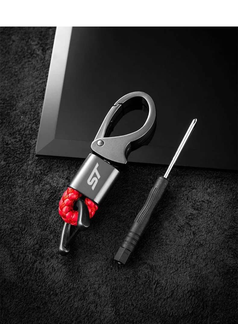 

With Logo Key Ring Car Styling Leather and Metal Car Emblem Key Ring Keychain For ford st 2013 2019 2020 accessories