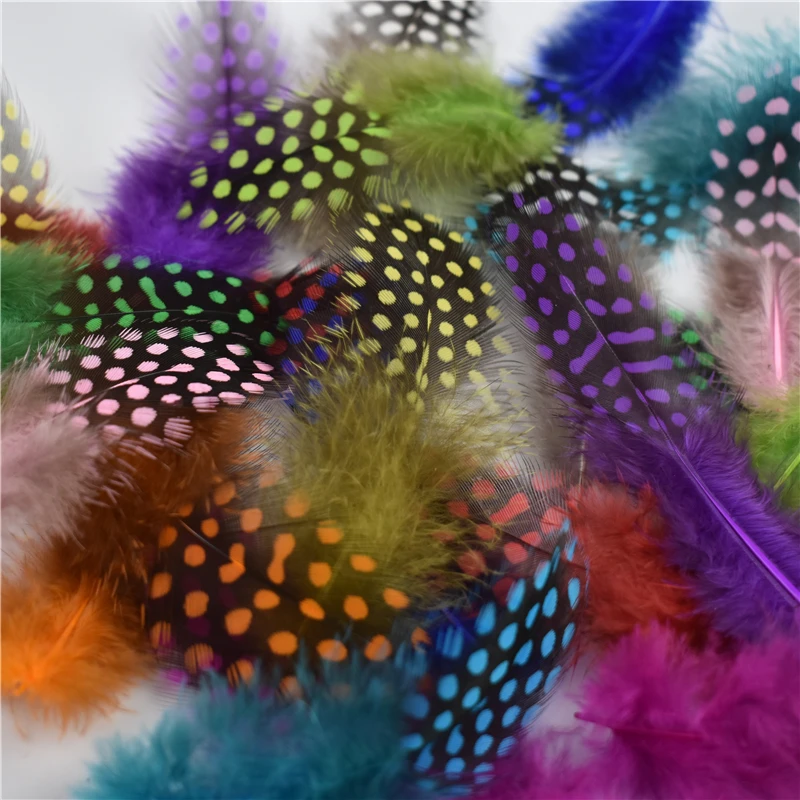 

100Pcs/Lot Natural Dyed Guinea Fowl Feathers Pheasant Plumes for Crafts Chicken Colored Small Feather Decorative DIY Home Decor