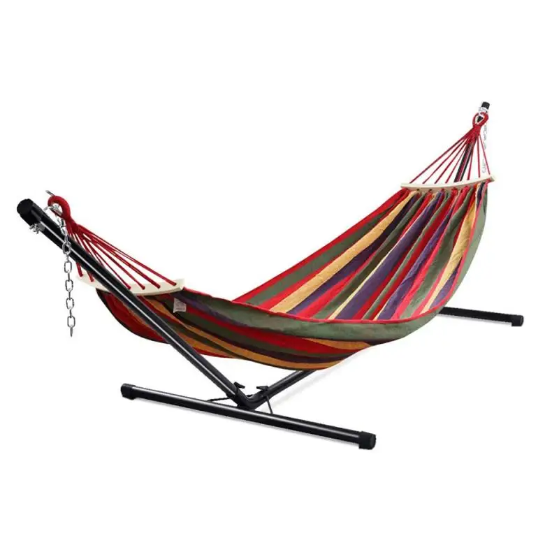 

Double Classic Hammock with Stand for 2 Person- Indoor or Outdoor Use-with Carrying Pouch-Powder-coated Steel Frame - Durabl HWC