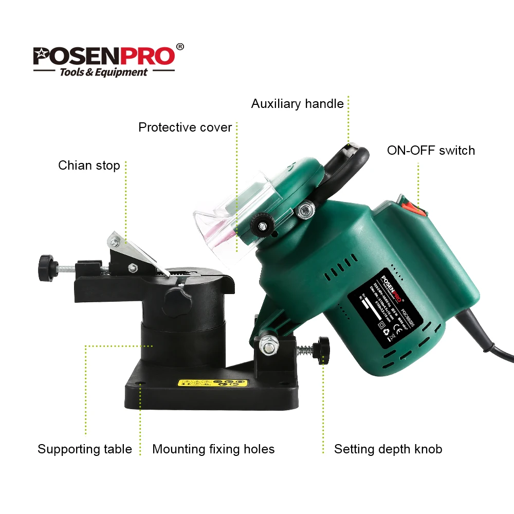 POSENPRO 220 Вт точилка для цепной пилы 100 мм 4 дюйма электрическая бензопилы