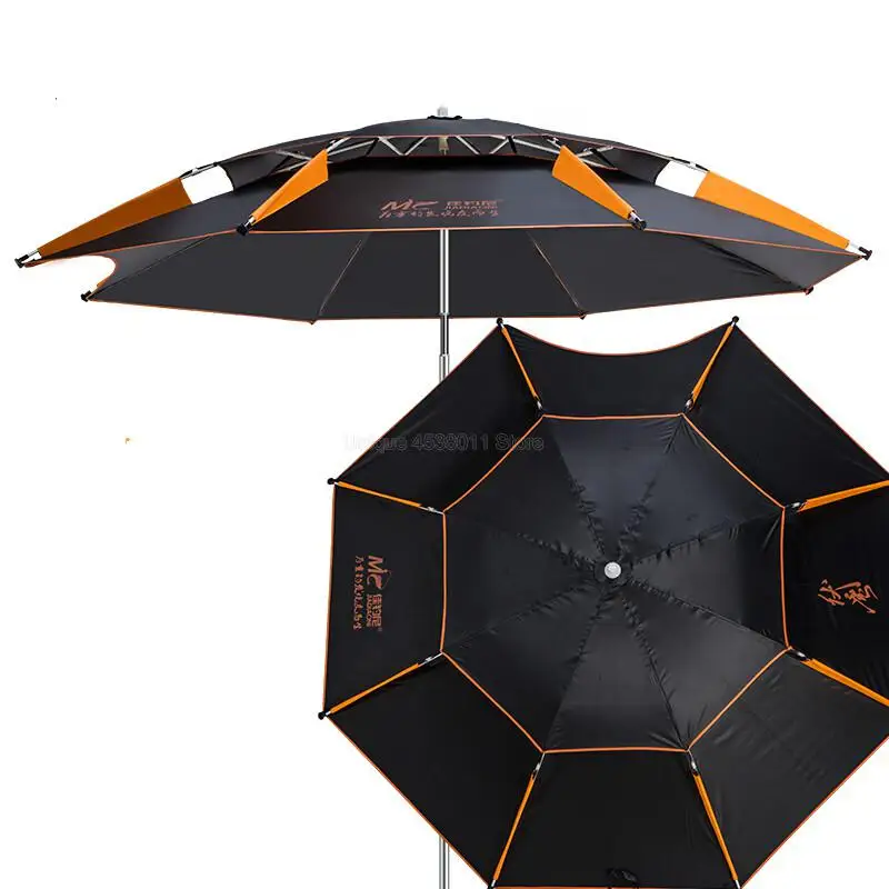 Двухслойный портативный солнцезащитный пляжный зонт с утолщенной поверхностью