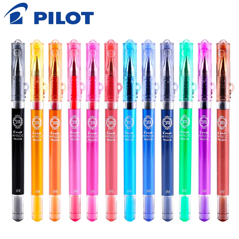 Pilot Hi Tec C LHM 15C4 Maica гелевая ручка 0 4 мм 12 цветов Набор игловидных письменных