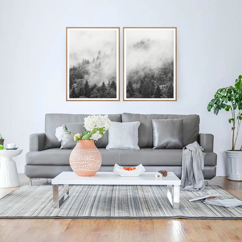 Минималистичный лес настенные художественные пейзажи Холст Плакаты картинки