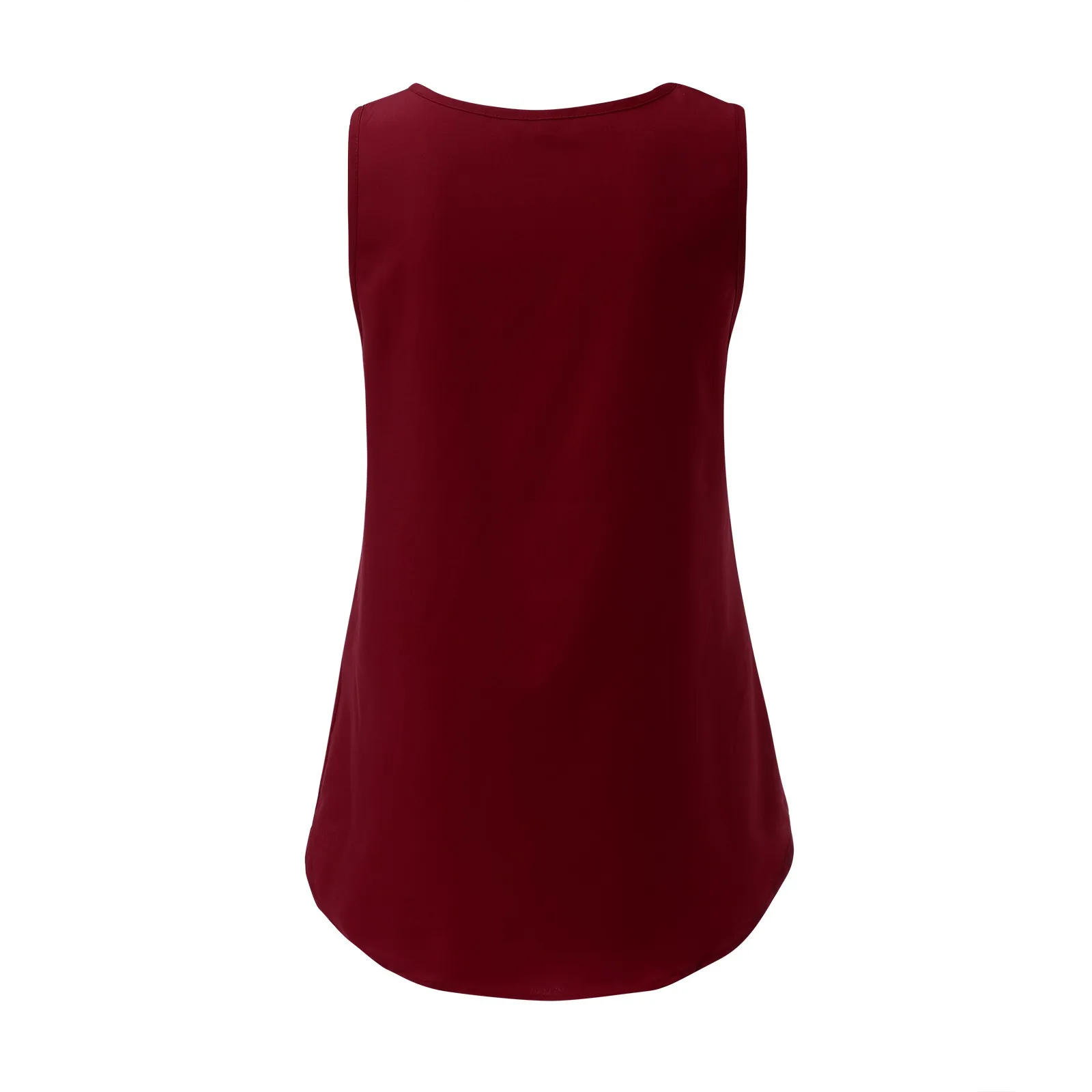 

40# Sexy Halter Women Blouse Vintage Elegant Sleeveless Solid Color Chiffon Shirt 2021 Loose V-neck Summer Shirt