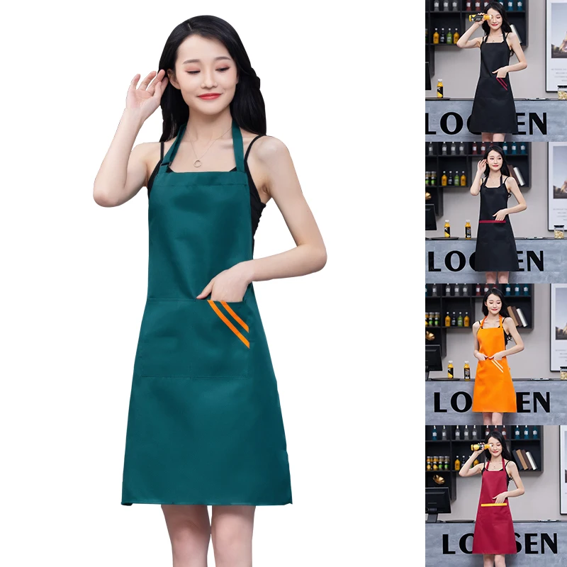 

Adjustable Kitchen Chef Work Apron Bib Men Woman Restaurant Cafe Shop Cooking Baking Hotel Waiter Hairdresser Cook Aprons Bibs