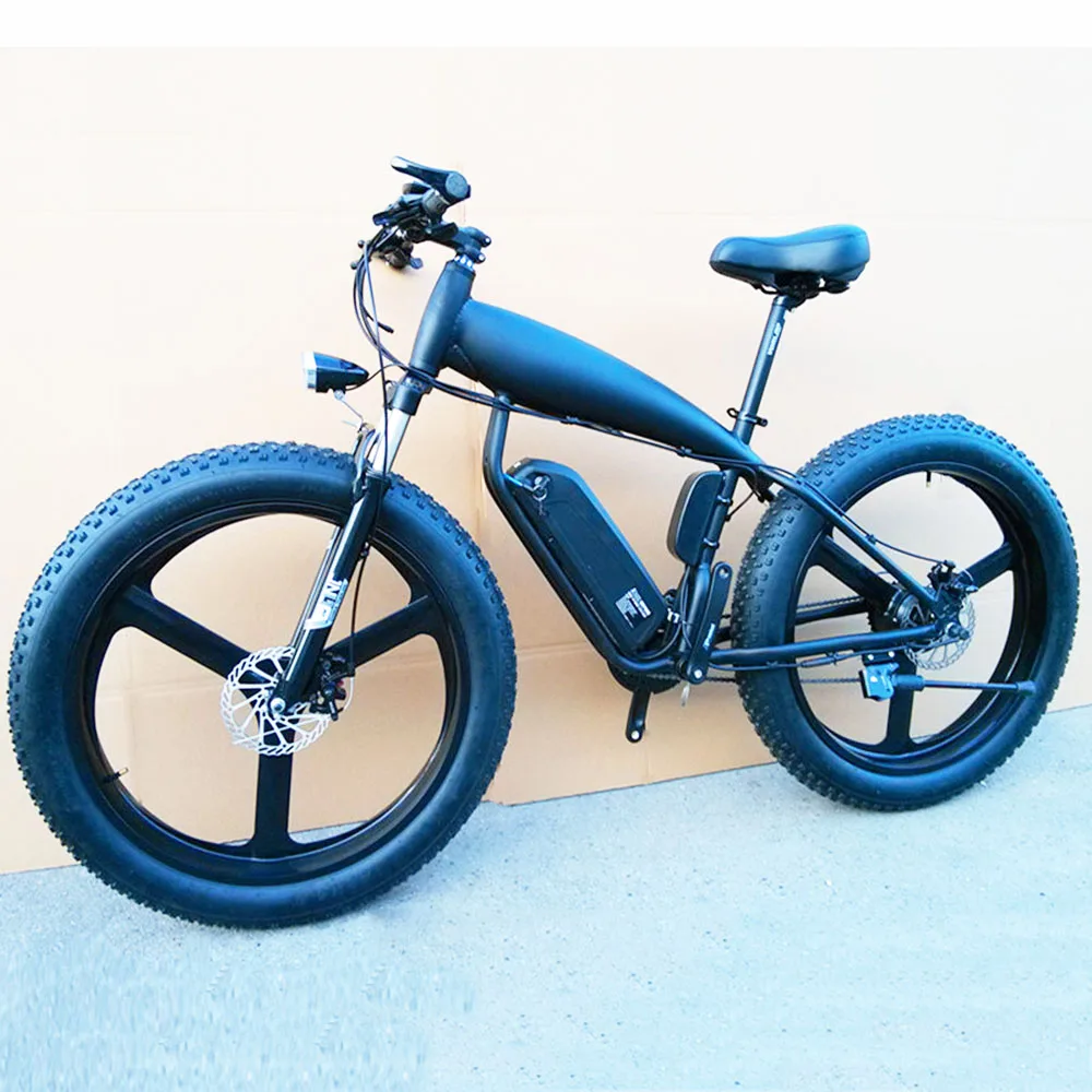 

Custom 26inch Fat tire ebike 500W-1500W 48V Li-ion snow electric mountain bicycle Hydraulic disc brake Air pressure fork ebike