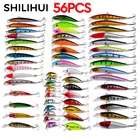 SHILIHUI 56 шт. набор рыболовных приманок воблер кренкбейт искусственная приманка для ловли карпа морская приманка рыба