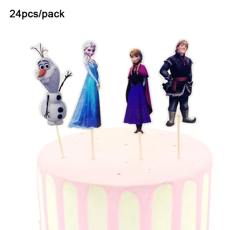 24 шт./упаковка топперы для кексов с деревянной палочкой | Дом и сад