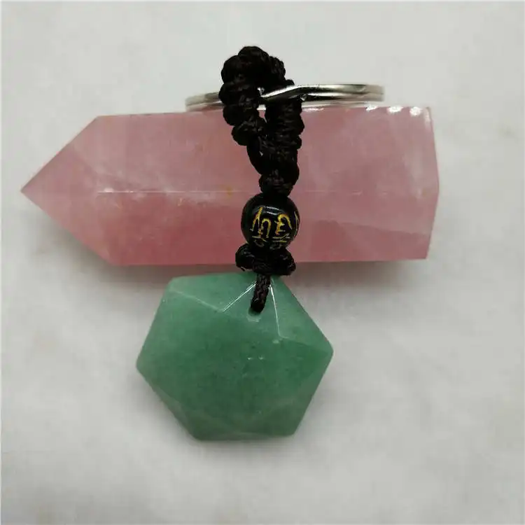 Прямая поставка Природный энергетический камень зеленый авантюрин Шесть звезд