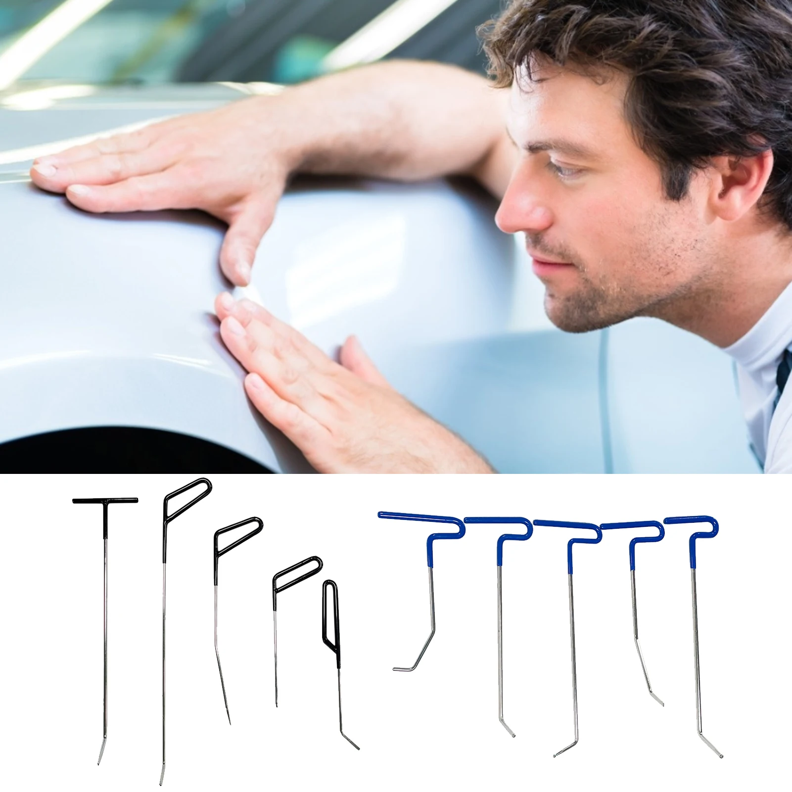 barato BJG-10PHL Paintle Ss Reparação Dent Primavera Hastes De Aço Corpo Remoção Do Dente Hai L Conjunto Kit De Reparação Ferramentas 10 Pçs Ganchos Carro Hastes