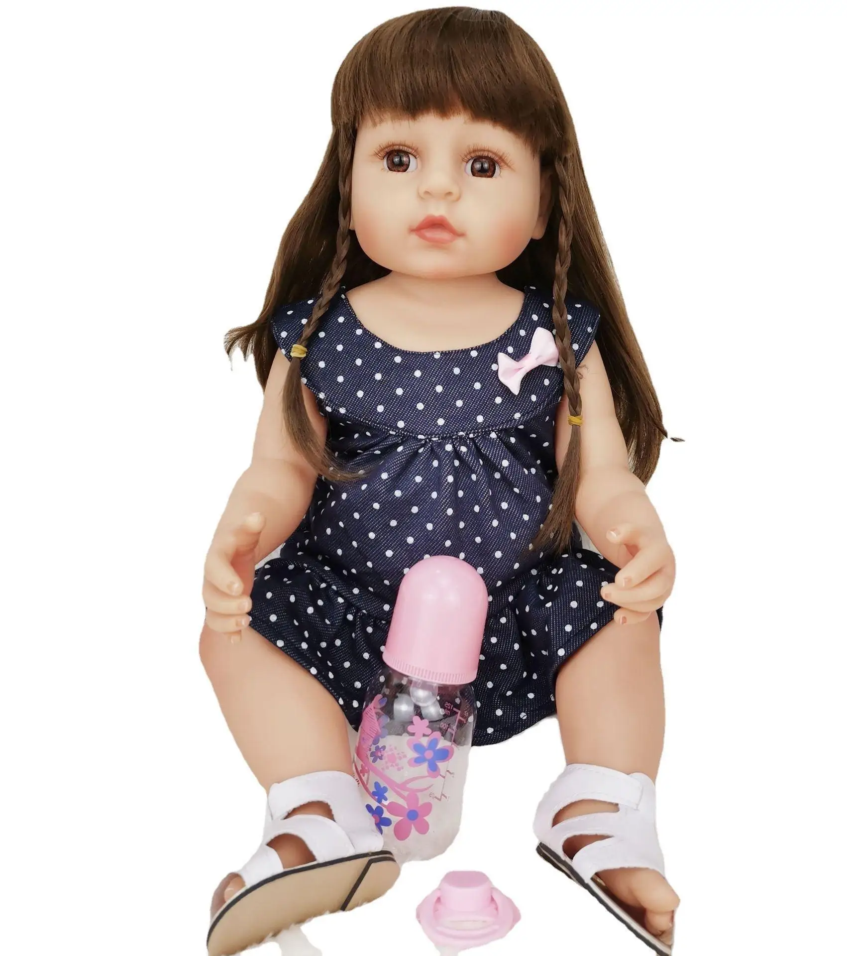 

Реалистичная полностью силиконовая кукла-Реборн, Реалистичная мягкая игрушка ручной работы для девочек, 22 дюйма