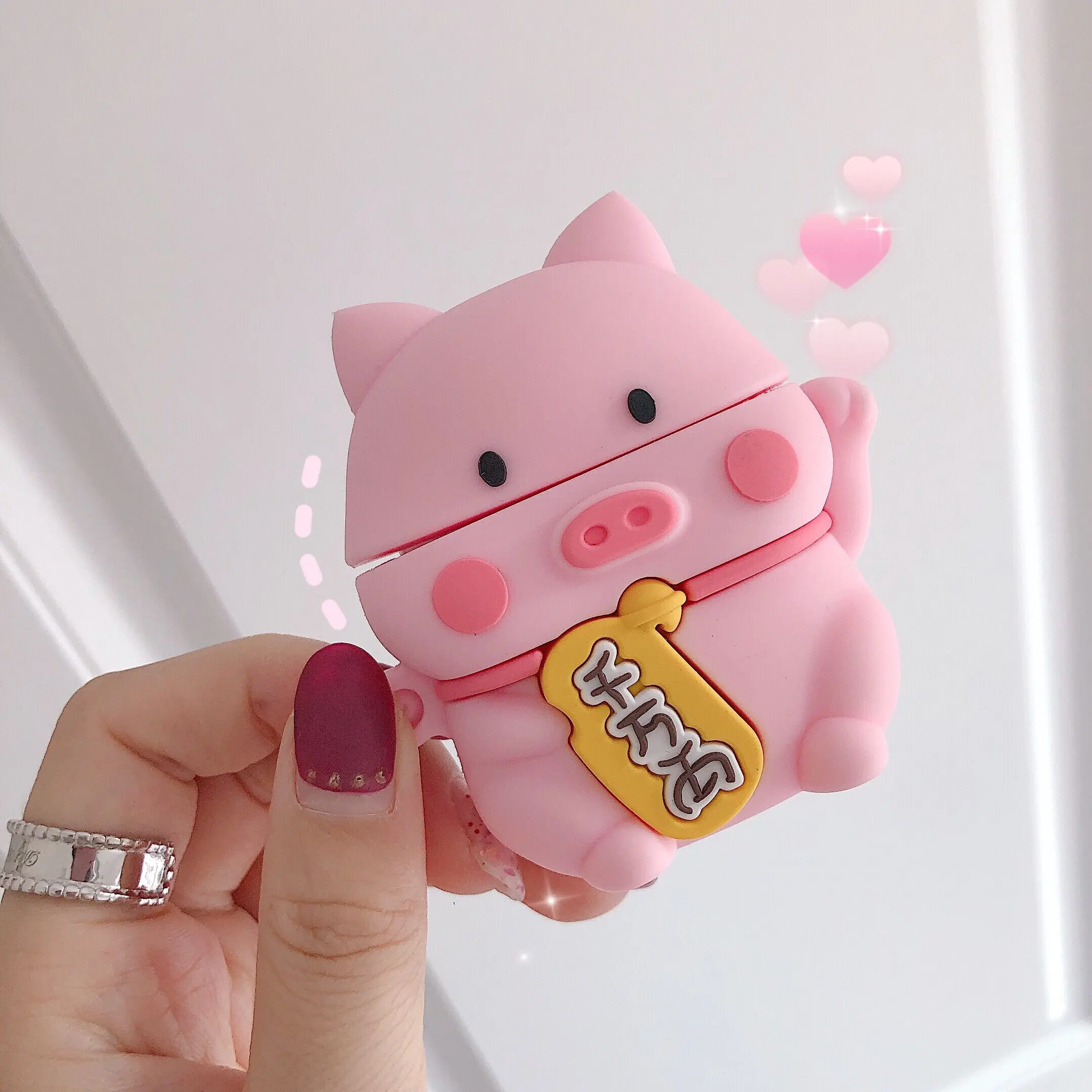 

The Newest Cover For Apple Airpods 1 2 Pro Case Good Looking And Fall Proof With Key Chain Cartoon Cute Pig Silicone