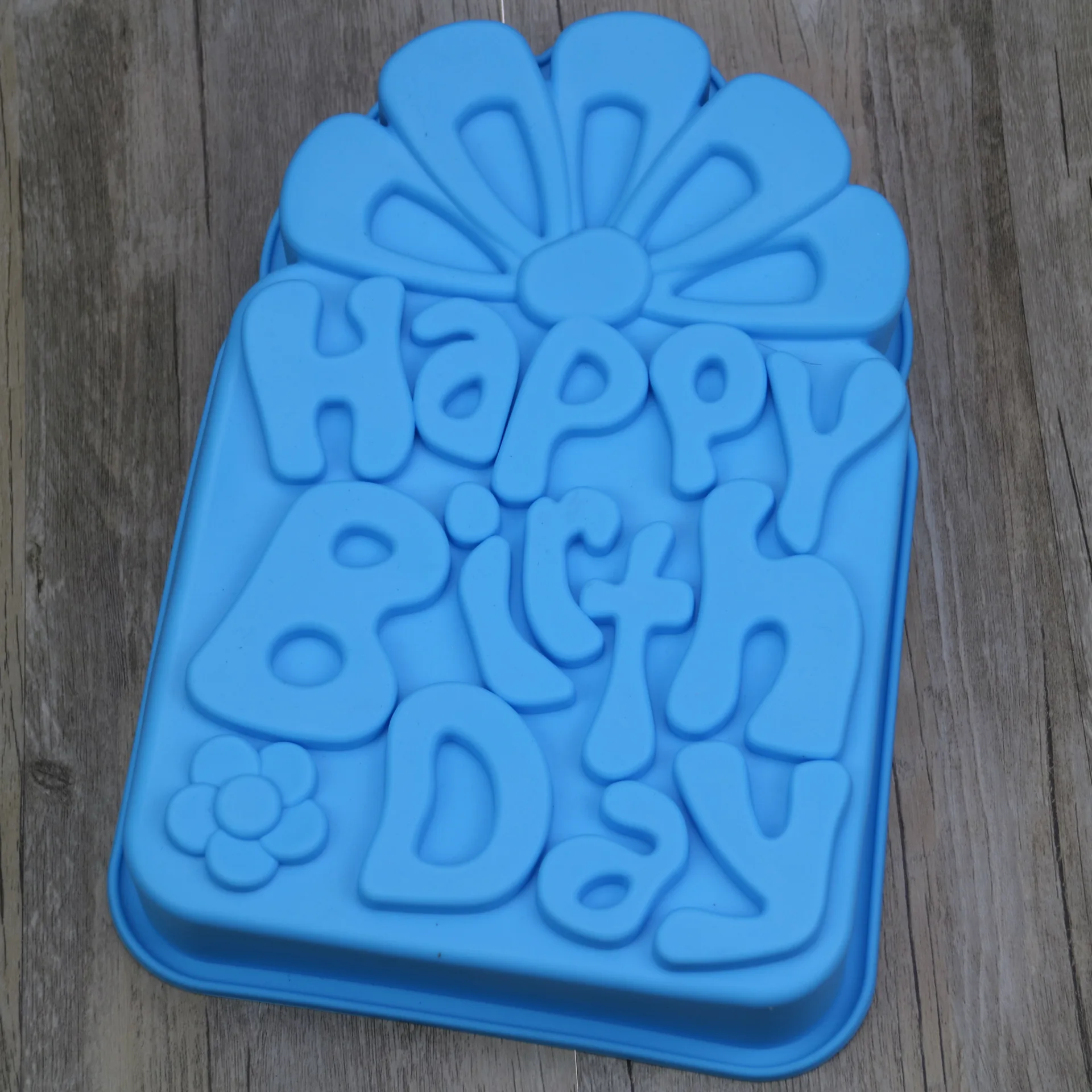 

Happy Birthday Silicone Baking Tray Flower Cake Mold DIY Tools Factory Direct English Letters