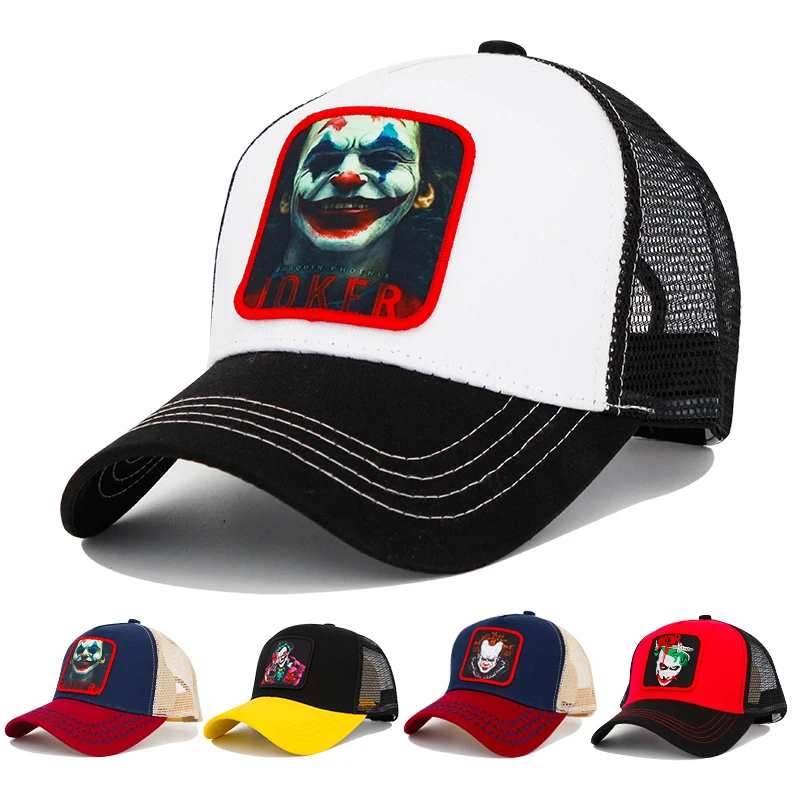 Wholesale 2021 High Quality Clown Embroidered Men's Baseball Cap Summer  Hip Hop Mesh Breathable Trucker Dad Hats