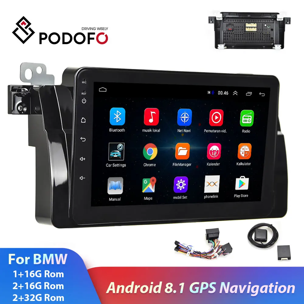 Podofo 2din автомобильное радио 8 &quotAndroid 2 + 32G GPS навигация Wifi Bluetooth Авторадио