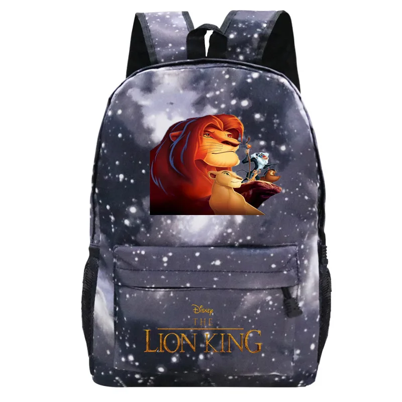 

2021 New The Lion King Backpack Disney Cartoons Men Outdoor Travel Bag Laptop Bag Starry Sky Children Student School Bags Gifts