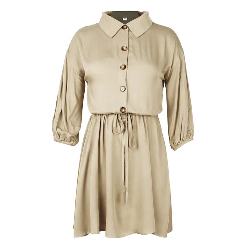 

Dress vestidos women vestido de mujer woman dresses 2020 robe femme plus size knee-length dropshipping turn down collar street