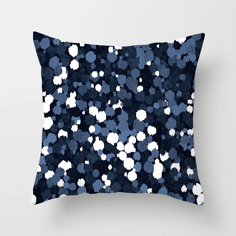 

Geometric Blue Pattern Decorative Cushions Pillowcase Polyester Cushion Cover Throw Pillow Sofa Decoration Pillowcover 40912