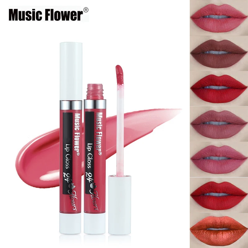 Music Flower жидкая помада Губы Макияж матовый блеск для губ долговечный