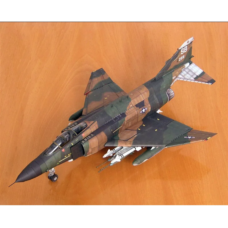 

US Airforce F-4 Fighter Plane Phantom 2 MiG Killer DIY 3D Paper Model Building Kit Cardboard Art Crafts Child Educational Puzzle