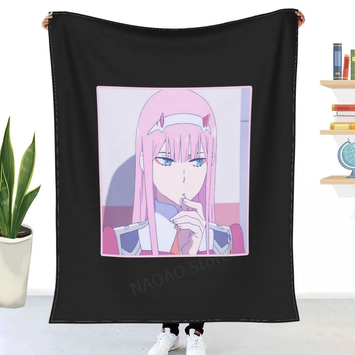 

Zero Two 002 - Darling In The FranXX Throw Blanket Sheets on the bed blanket/ on the sofa decorative bedspreads for children