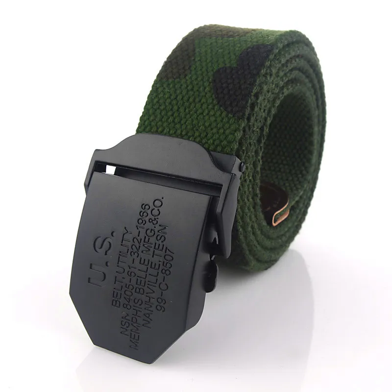 

Men&Women Military Canvas Belt US Automatic Buckle Outdoor Military Training Tactical Belt Police Unisex Hunting Jeans Girdle