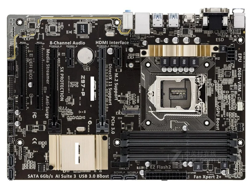 

Оригинальная настольная материнская плата Z97-P LGA 1150 DDR3 32 ГБ для i7 i5 i3 22 нм cpu USB2.0 USB3.0 Z97