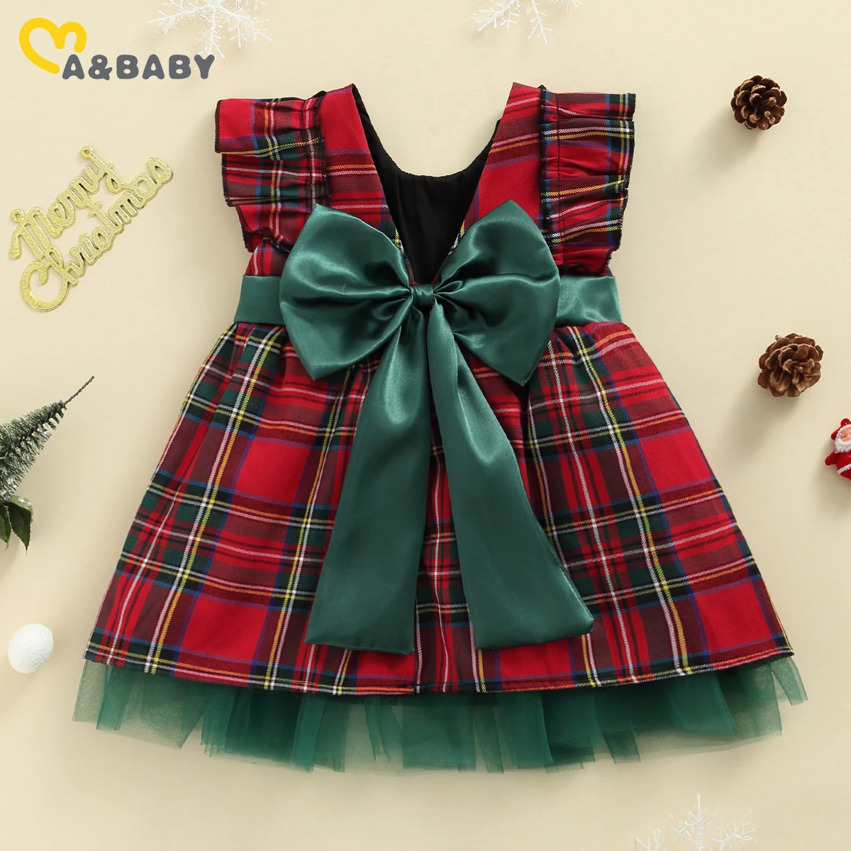 Женское платье в клетку без рукавов с V-образным вырезом | Детская одежда и обувь