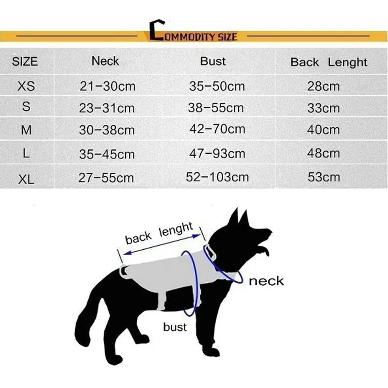 

Military Tactical Dog Harness Outdoor Training Vest with Detachable Pouches Military K9 Harness For Medium Large Dogs