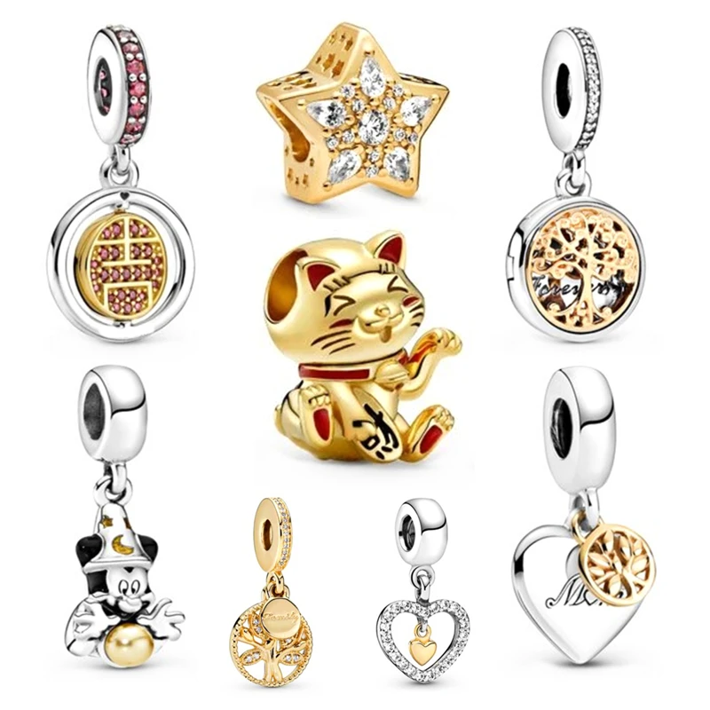 

Gold Plated Jewellry Beadeds Bangles Making Joyas De Plata 925 Bracelets Beads DIY Gift Designer Charms Wholesale Jewelry Women