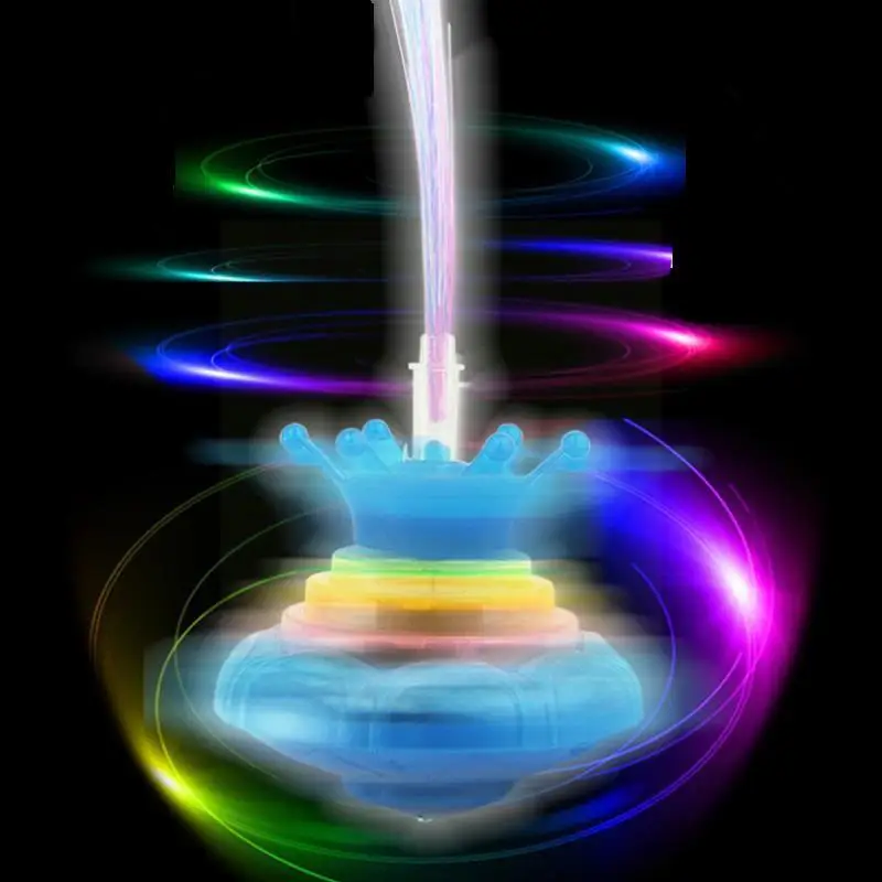 

Electric Gyro Ufo Night Music Gyro Crown Shape Optic Flashlight Fiber Snail Random Gyroscope Flash With Color Triangular A7f3