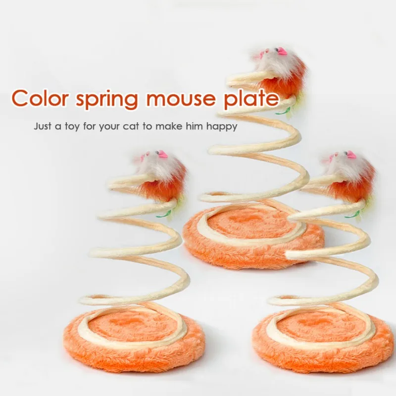 

Cat Self-Hey Spring Mouse Flannel Plate Simulation Mouse Scratching Board Puzzle Rotating Inte