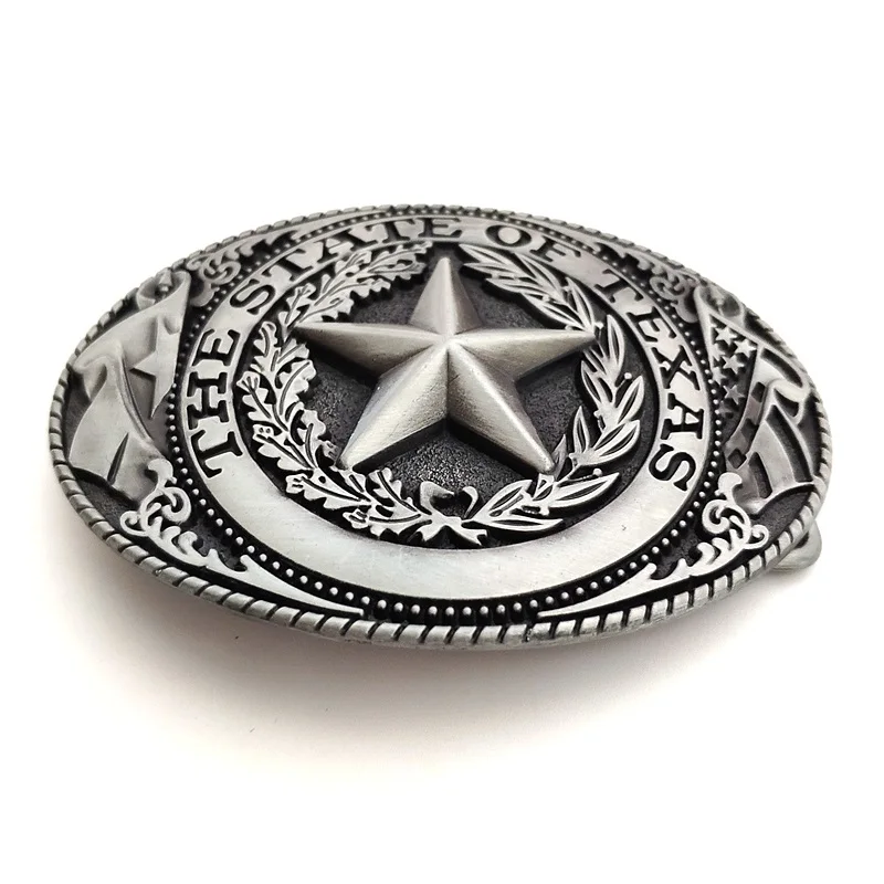 Винтажные Серебристые Цветочные пряжки для ремня овальные штата Техас