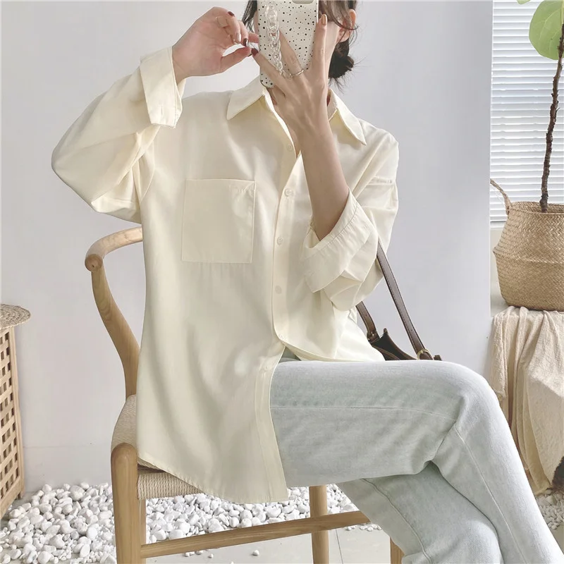 

Real Shot Cost-effective Shirt Early Autumn New Pocket.Kio
