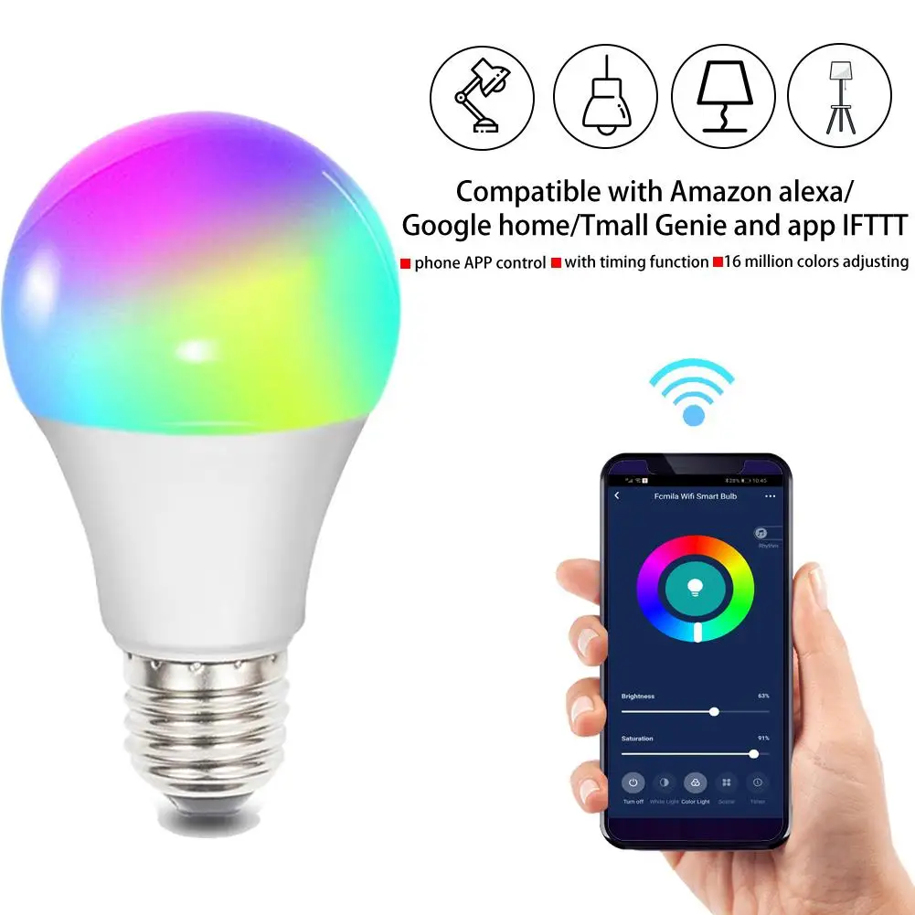 

RGBW LED Light Bulb LED Lamp LED Bulb Bar Party Wireless WIFI Control Decoration Bedroom for Google Home Super Bright