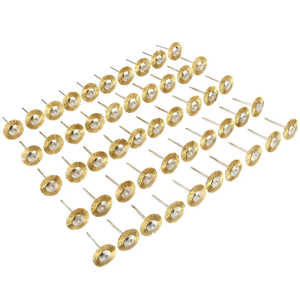 50 шт. гофрированный латунный щетки колеса провода Провод набор кистей для