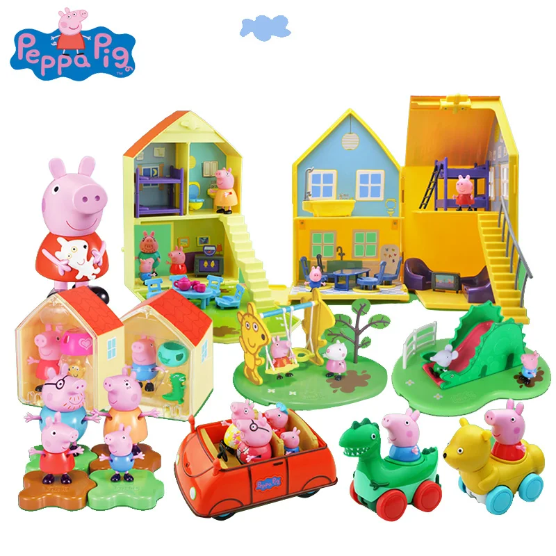Оригинальная игрушка Peppa, Свинка Джордж, фигурки, кукла Peppa, друзья, любовь, обучение, классная сцена, развивающие игрушки, Детский Рождественский подарок