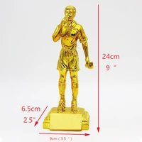 24cm height gold football referee trophy football cups resin material the best referee package with polyster