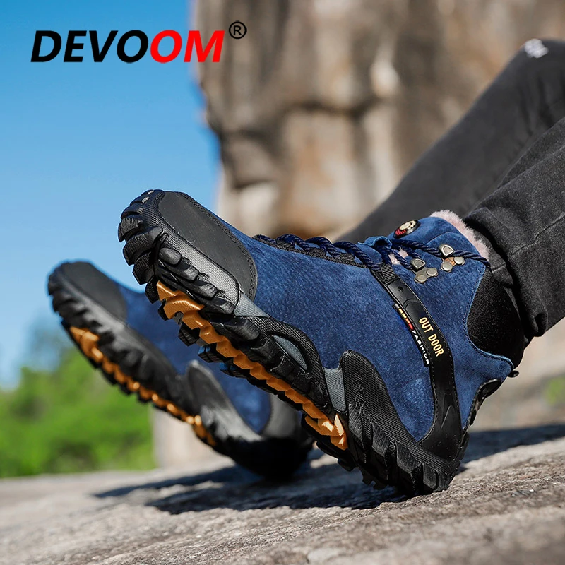 Зимняя мужская походная обувь водонепроницаемые мужские ботинки для