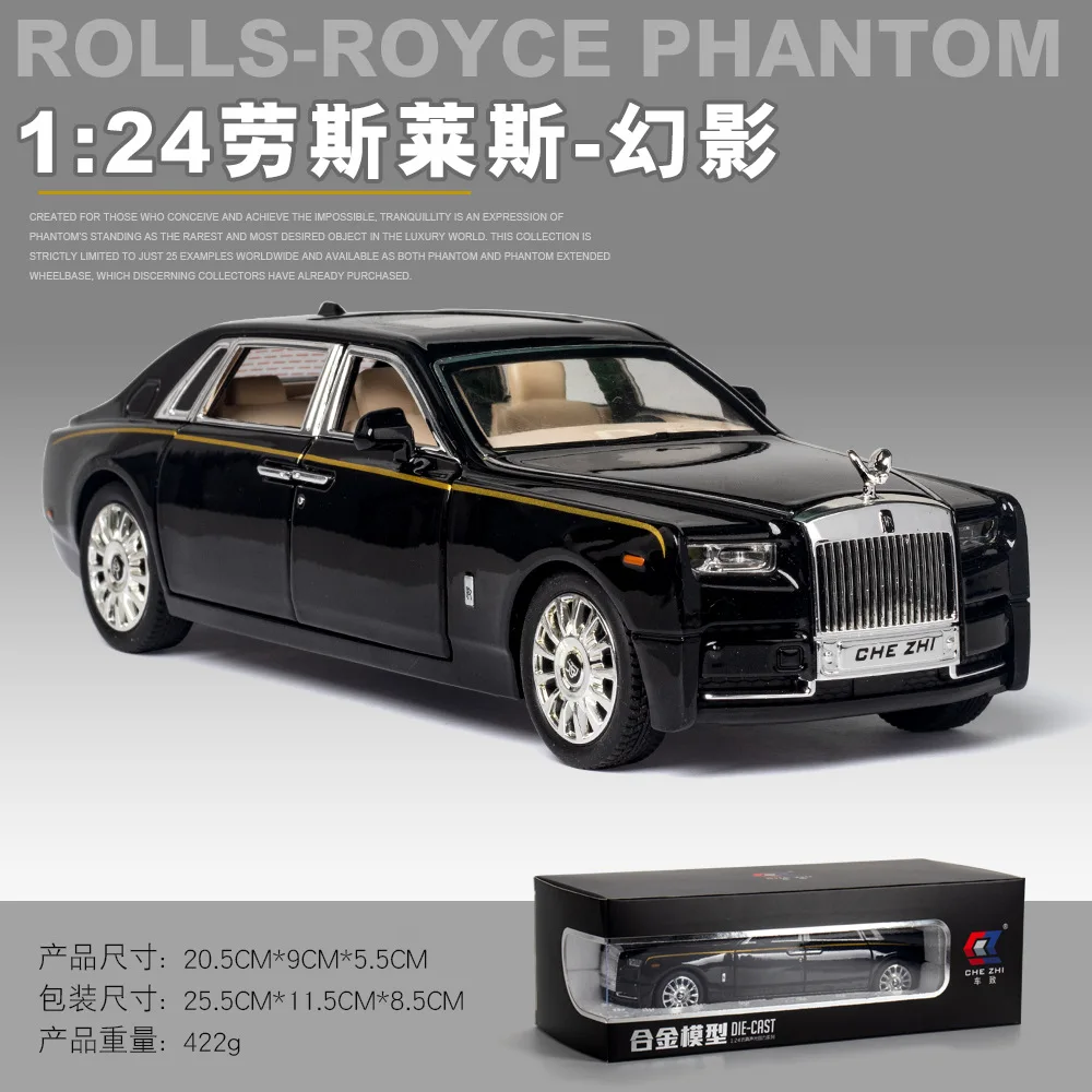 

Bisney 1:24 Rolls Royce Phantom Die Cast Metal Car Noble Luxury Car Products Alloy Car Model Adults Collection Decoration Gifts