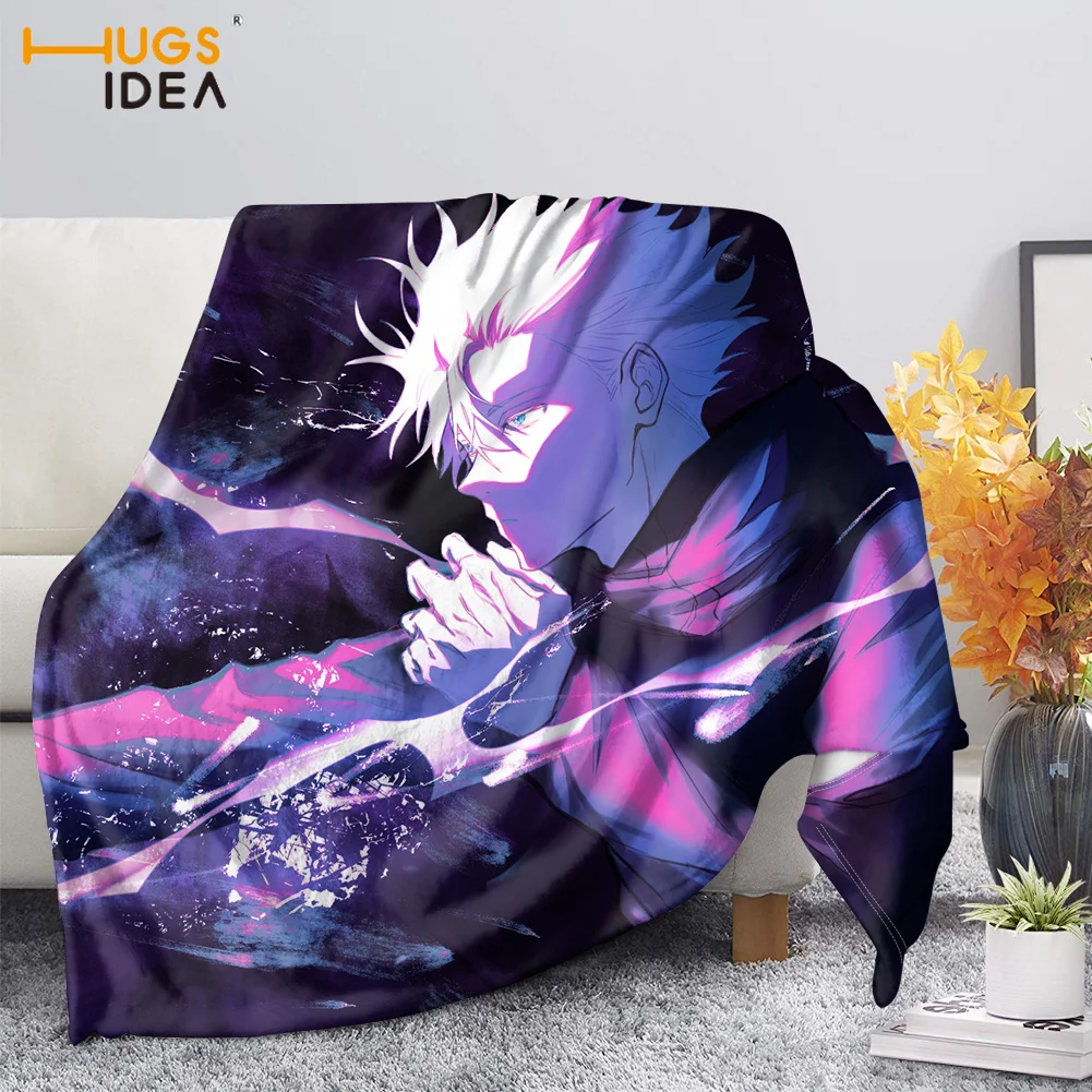 

HUGSIDEA Anime jujutsu kaisen Pattern Comfort Bed Sheet Office Nap Blanket for Children Soft Premium Blanket Fleece Blankets